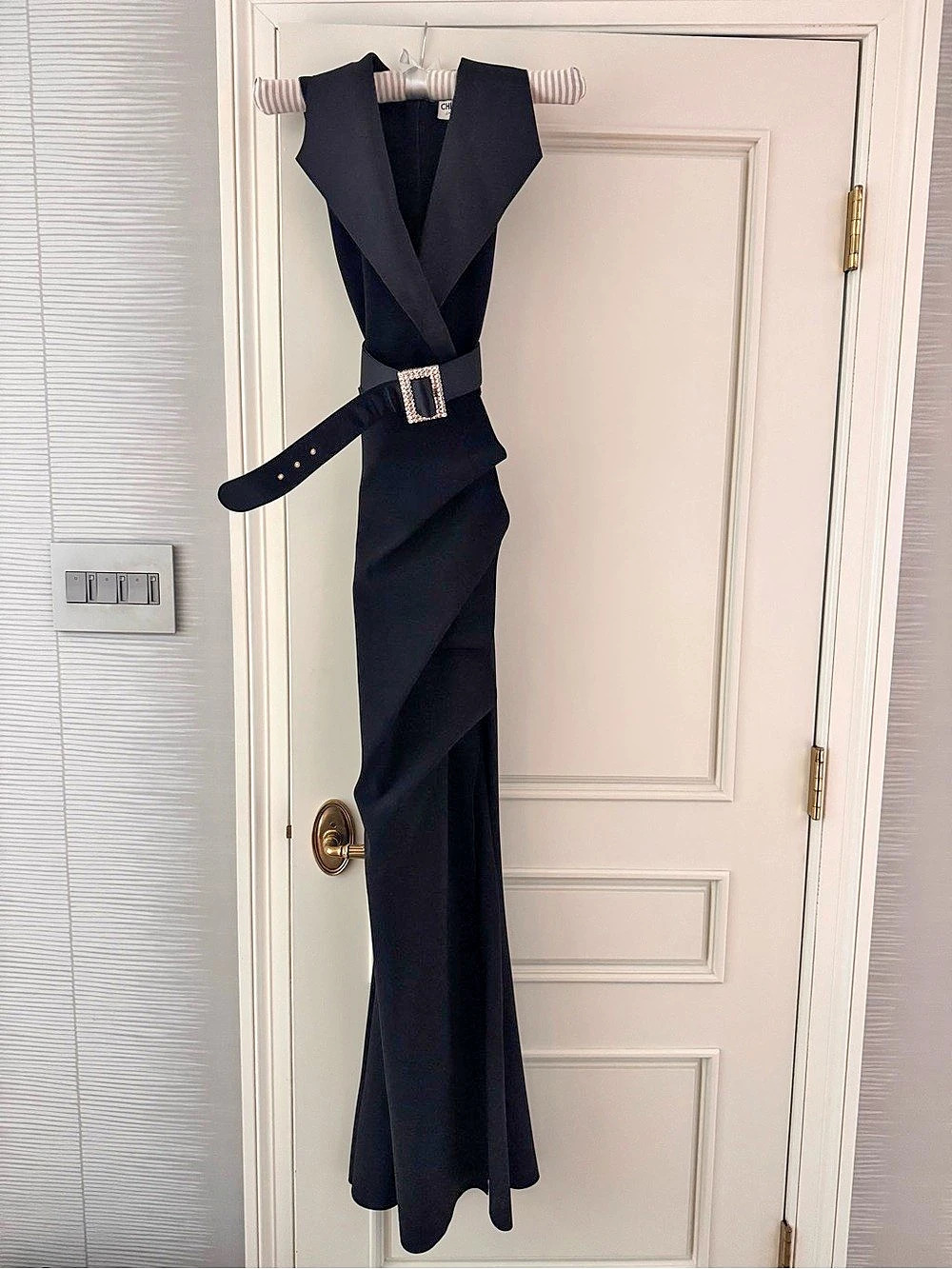 Chiara Boni La Petite Robe Black Sleeveless Draped Gown Like New